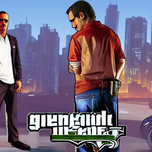 Prompt: robert dinero as a gta5 character, video game art, cover art, grand theft auto