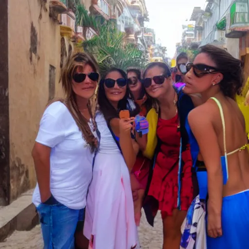 Prompt: cartagena selfie full body woman colombia