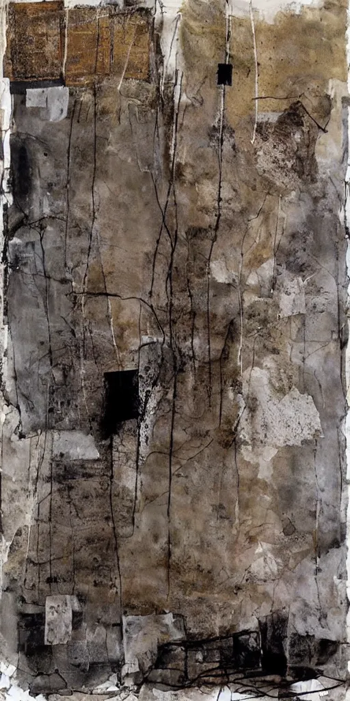 Image similar to artwork by anselm kiefer,