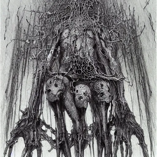 Prompt: merge skeletons in the hundeds reaching out the borken portal to hell, artwork by beksinski gammell mcfarlane giger realsistic horror, wispy prismatic ink horrors