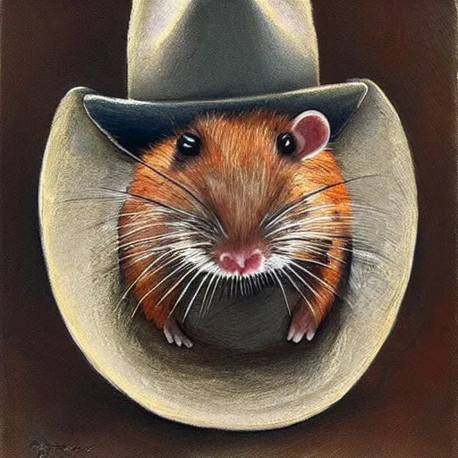 Image similar to rat with a cowboy hat