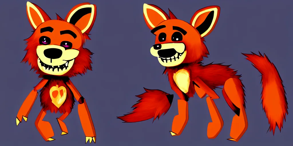 Prompt: Foxy from five nights at freddy's, concept art