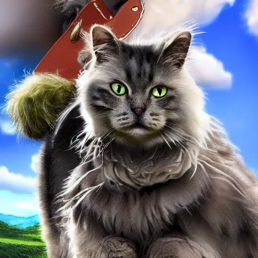 Prompt: Fluffy cat horseback riding. High resolution. Highly realistic. Highly detailed. 8k. 4k.