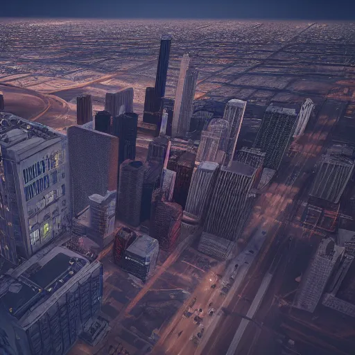 Image similar to Downtown chicago in Disco Elysium, octane render, 4k