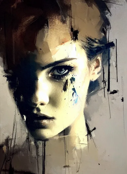 Prompt: painting of a gorgeous young woman in the style of Guy Denning, realistic, sharp focus, 8k high definition, insanely detailed, intricate, elegant, art by Guy Denning and Jeremy Mann