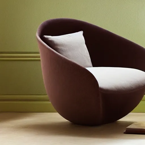 Image similar to an armchair in the shape of an avocado