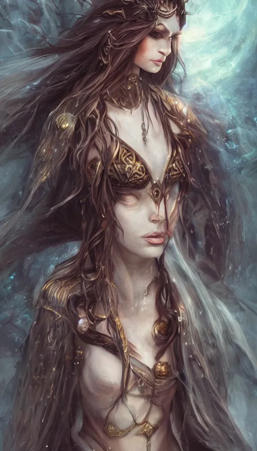 Image similar to Female sorceress by Livia Prima,fantasy,beautiful,pretty,masterpiece,stunning,high quality,full body,one subject,face,detailed,anatomically correct,trending on reddit