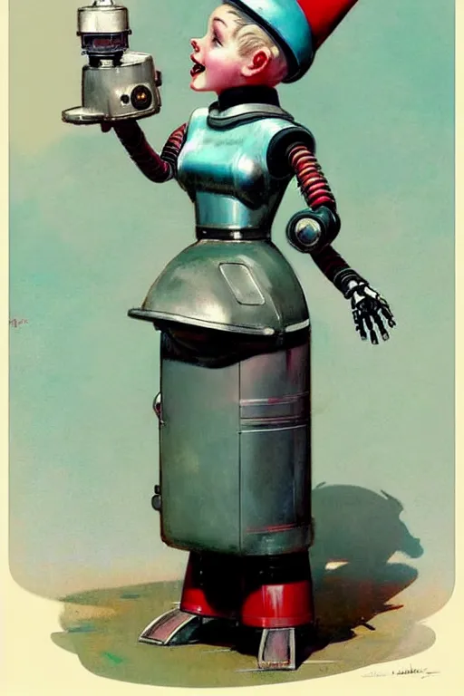 Image similar to ( ( ( ( ( 1 9 5 0 s retro future android robot knome maid. muted colors. childrens layout, ) ) ) ) ) by jean - baptiste monge,!!!!!!!!!!!!!!!!!!!!!!!!!