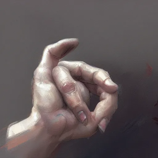 Image similar to a human hand (5 fingers) sketch, painting by Craig Mullins, 4k, octane, digital painting, artstation, concept art, sharp focus, illustration, art by artgerm and greg rutkowski and alphonse mucha,