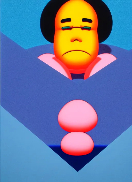 Image similar to sad face by shusei nagaoka, kaws, david rudnick, pastell colours, airbrush on canvas, cell shaded, 8 k