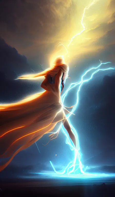 Image similar to the god zeus, lightning, close up, sharp focus, digital art, concept art, dynamic lighting, character design by anna dittman, environment by jessica rossier