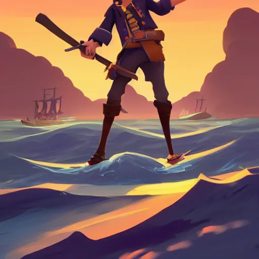 Image similar to painting jack the pirate on sea of thieves game avatar hero smooth face median photoshop filter cutout vector behance hd by jesper ejsing, by rhads, makoto shinkai and lois van baarle, ilya kuvshinov, rossdraws, illustration, art by ilya kuvshinov and gustav klimt