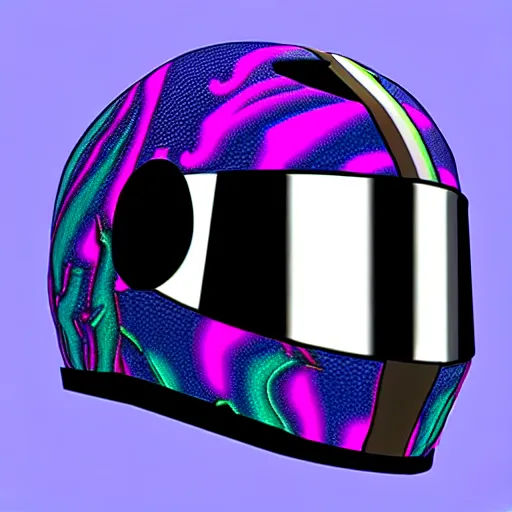 Image similar to Vaporwave motor helmet, photorealistic, 4K, as coherent as Dall-E 2