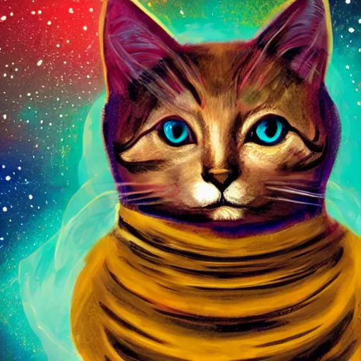 Prompt: Liminal space in outer space,cat