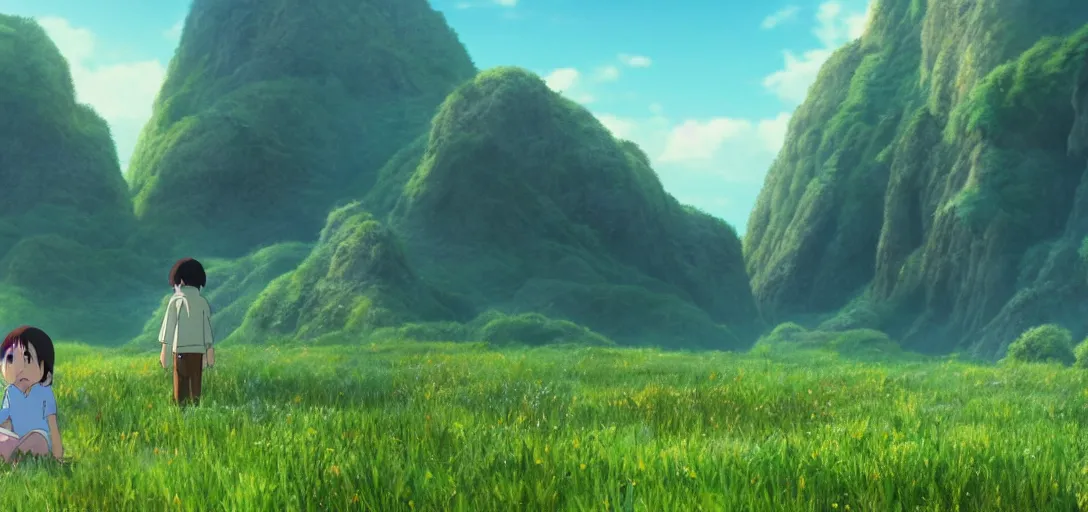 Image similar to a very high resolution image from a new movie. beautiful scenery. photorealistic, photography, directed by hayao miyazaki