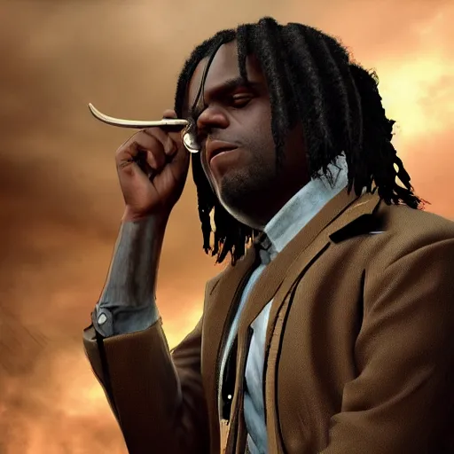 Image similar to Rapper Chief Keef In Django redemption 2 digital art 4K quality super realistic