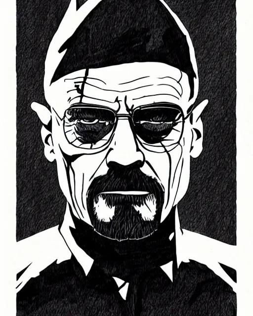 Image similar to portrait of walter white as the batman, illustration, art by neil gaiman