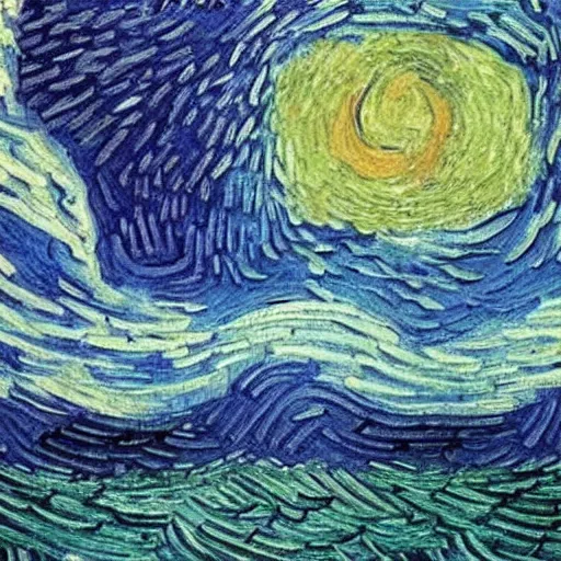 Prompt: a ship going through a storm, Van Gogh style