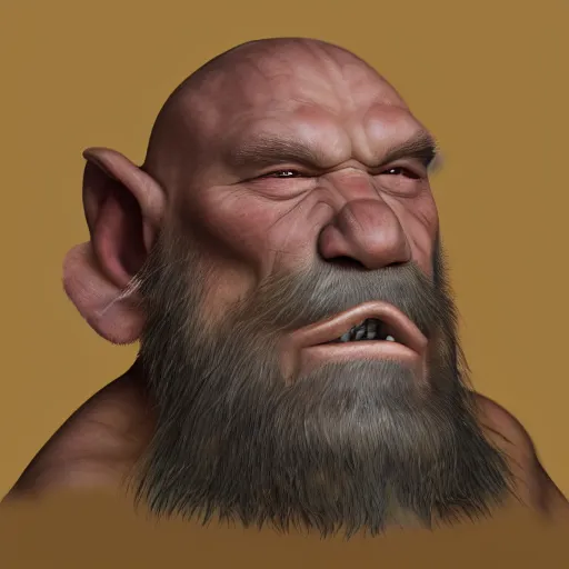 Prompt: HD photorealistic portrait of a fantasy dnd dwarven warrior. anthropomorphic dwarf hairless mole-rat. HD photorealistic render.