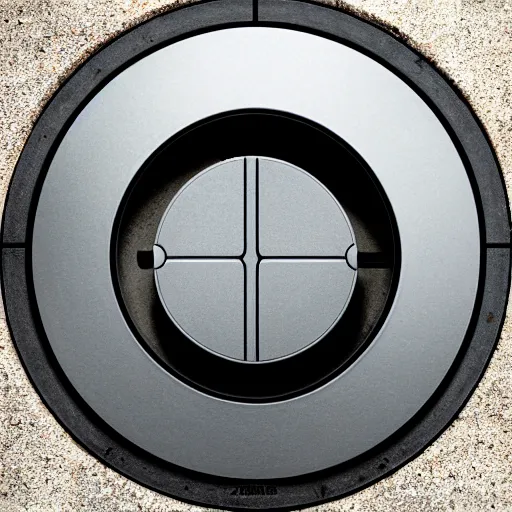 Prompt: jonathan ive dieter rams drain manhole cover