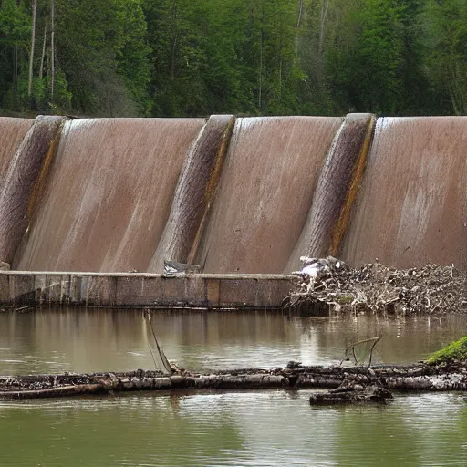 Prompt: ivory dam, the ruling seat of the beaver race, our benevolent overlords