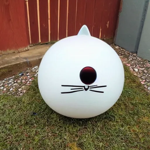 Prompt: a cat with a sphere instead of a head