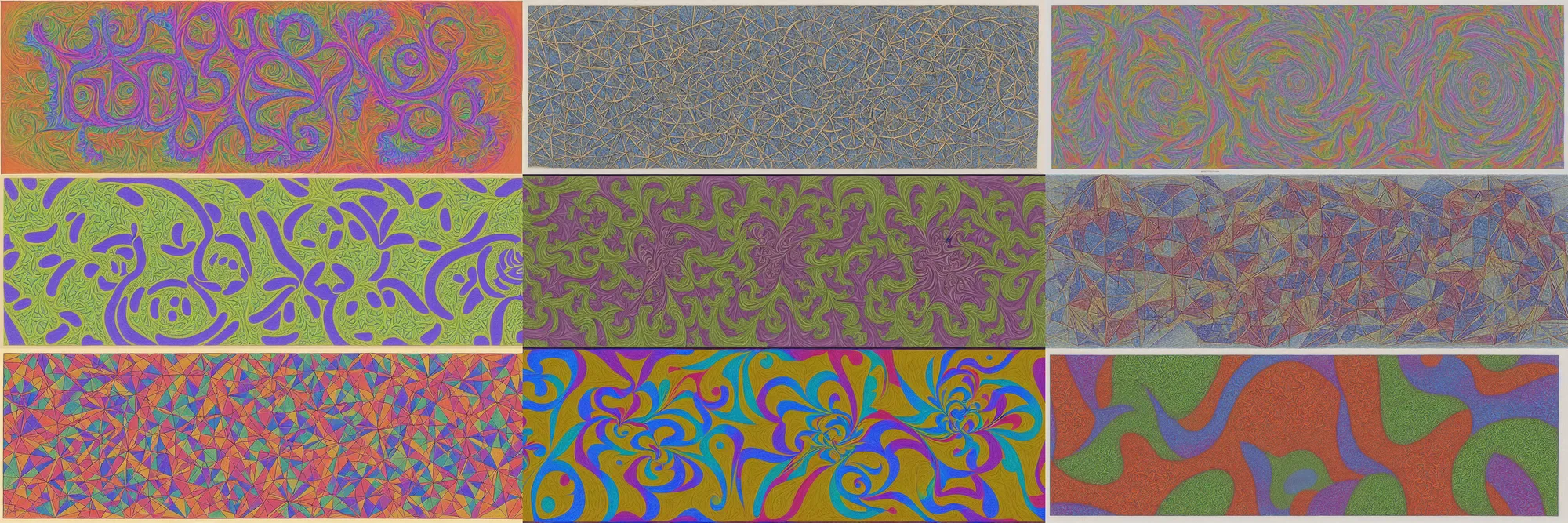 Prompt: fractal hybercube, by m. c. escher, high detailed, colored pencil