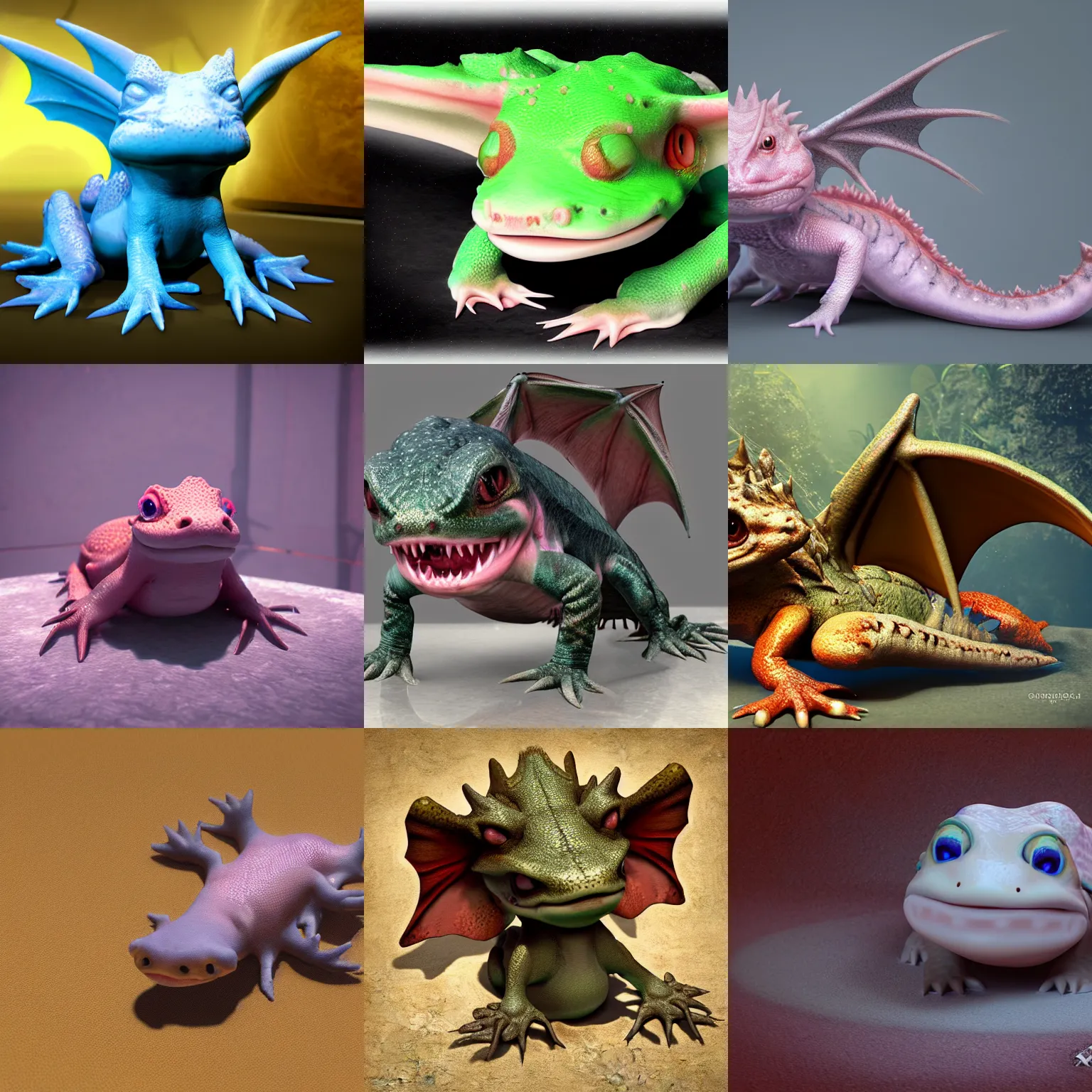 Prompt: baby dragon axolotl digital art, detailed, unreal engine 5
