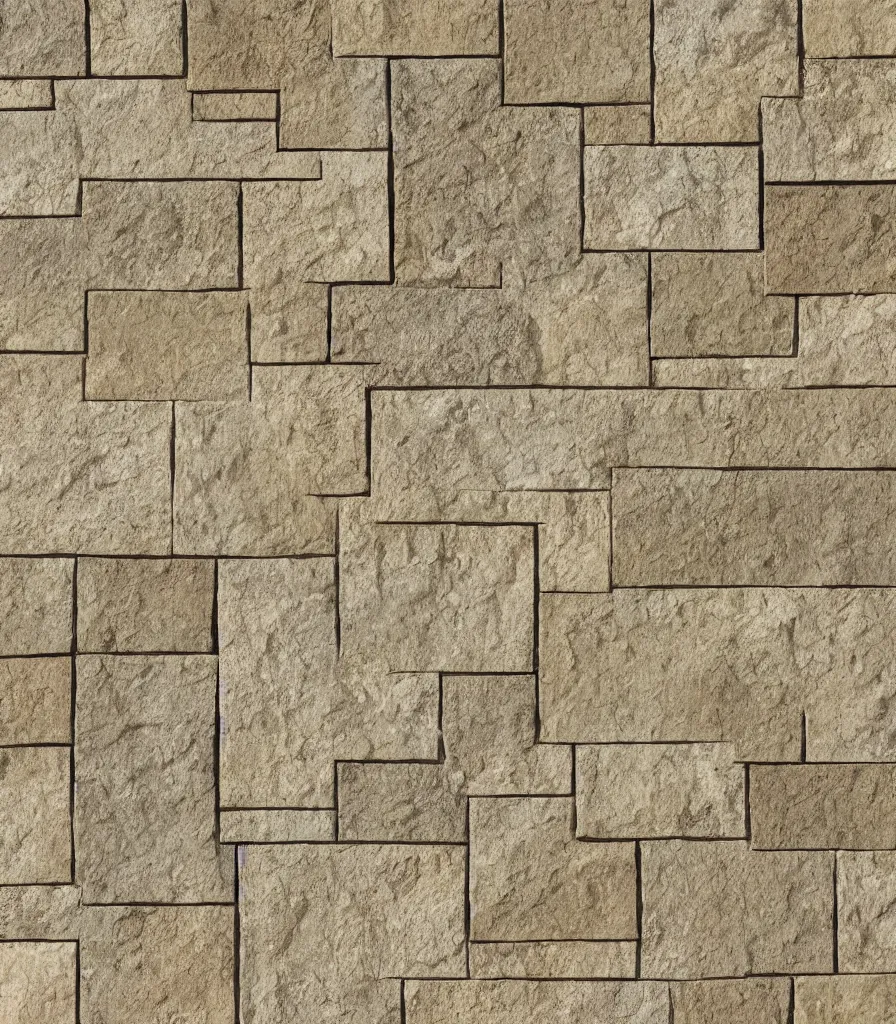 Prompt: texture map of beige stone with horizontal rectilinear engraving