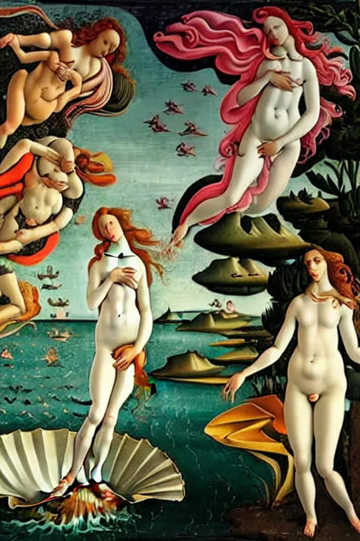 Image similar to The Birth of Venus by Sandro Botticelli, trending on artstation.