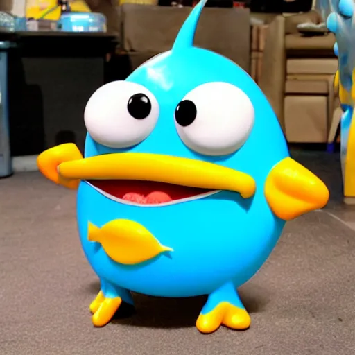 Image similar to fish with legs from gumball cartoon