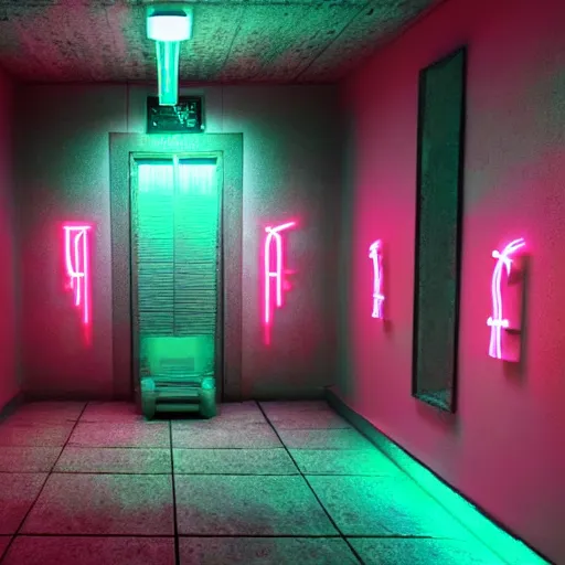 Image similar to cyberpunk funeral house, 4k, sad, neon lighting, night