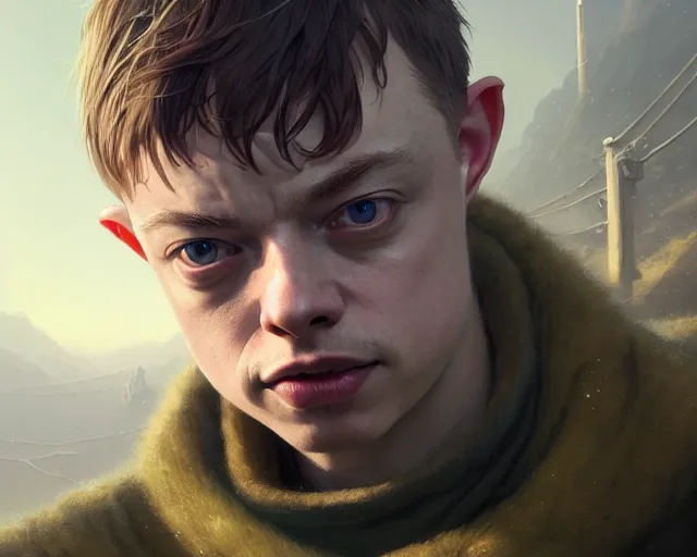 Image similar to highly detailed portrait of dane dehaan as a bald elf, in gta v, stephen bliss, unreal engine, fantasy art by greg rutkowski, loish, rhads, ferdinand knab, makoto shinkai and lois van baarle, ilya kuvshinov, rossdraws, tom bagshaw, global illumination, radiant light, detailed and intricate environment