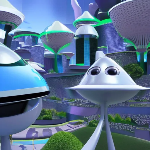 Prompt: Film Still of a 2000s Jetsons Film featuring a CGI George Jetson, 3D Animated, 3D Animated Film, 3D, CGI, realistic, photograph, hyperrealistic, highly detailed, very detailed, extremely detailed, detailed, digital art, trending on Artstation, HD Quality