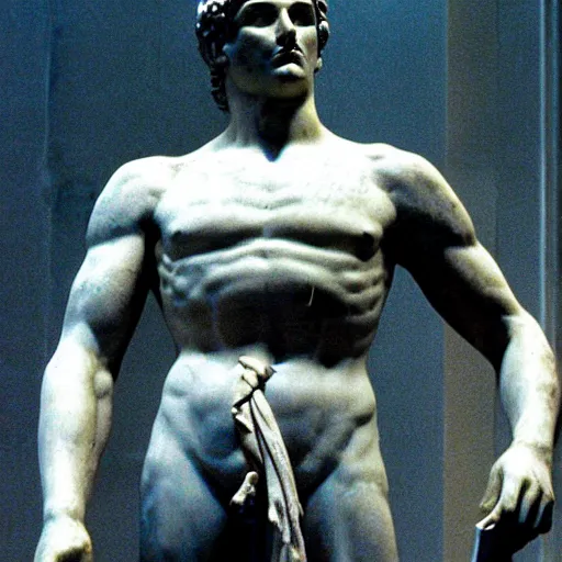 Prompt: roman statue of Constantine in American Psycho (1999)