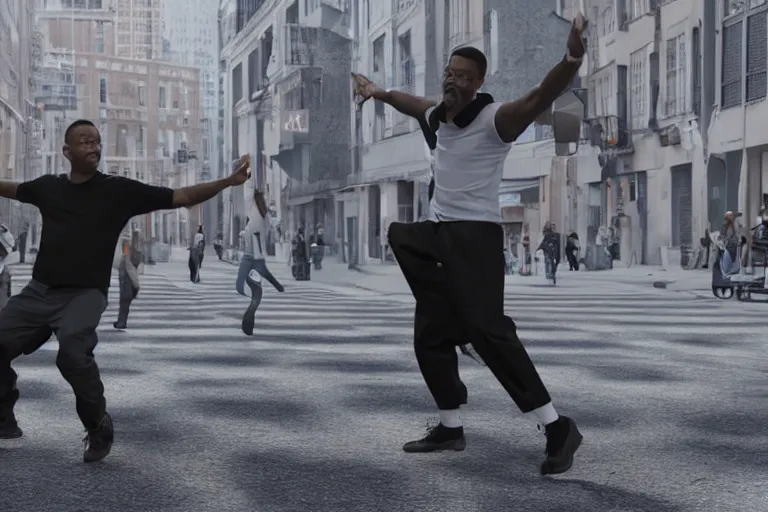 Prompt: will smith and chris rock dancing together. ultra-detailed, 8k, octane render