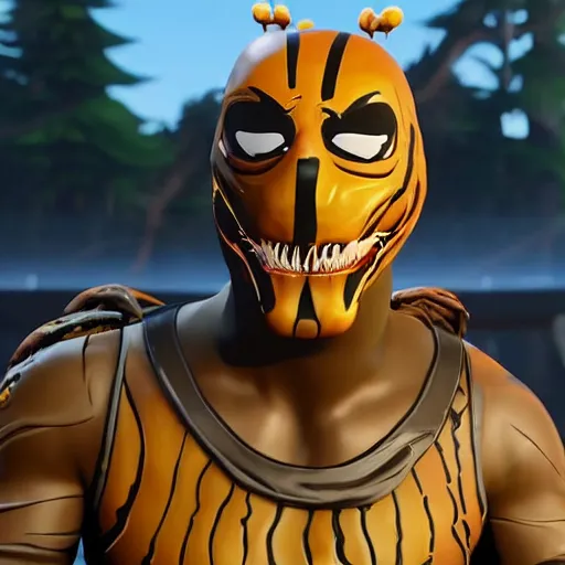 Image similar to Jonesy from Fortnite as Eddie Brock from Venom (2018), 4k, insanely detailed