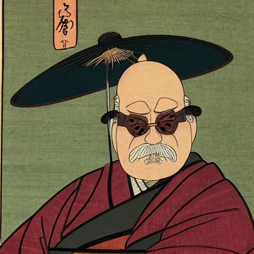 Image similar to wilford brimley as a japanese daimyo, ukiyo - e