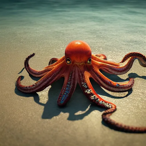 Image similar to A octopus in the ocean centered-photograph film still, matte photo, National Geographic, insane detail, intricate, highly detailed, Zeiss Lens, DSLR photography, smooth, sharp focus, Unreal Engine 5, Octane Render, Redshift, depth of field 8K