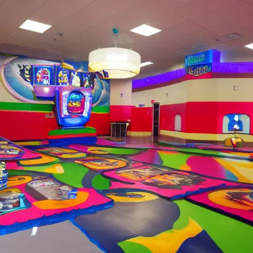 Image similar to photo of interior of a chuck e. cheese church cathedral