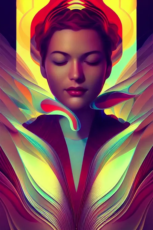 Image similar to Energetic jazz piano portrait, Art Deco surf, fantasy, intricate art deco wave designs, elegant, highly detailed fractals, sharp focus, prismatic, art by Artgerm and beeple and Greg Rutkowski and WLOP