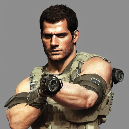 Prompt: henry cavill as chris redfield, au naturel, hyper detailed, digital art, trending in artstation, cinematic lighting, studio quality, smooth render, unreal engine 5 rendered, octane rendered, art style by klimt and nixeu and ian sprigger and wlop and krenz cushart