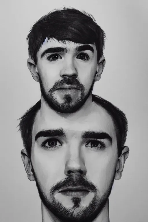 Image similar to Sean McLoughlin, Jacksepticeye, Irish Youtuber, solo portrait, gigachad, grayscale 🎨🖌️