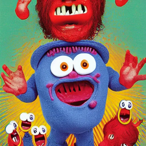 Image similar to little mr weird screaming face by richard hargreaves and jim henson