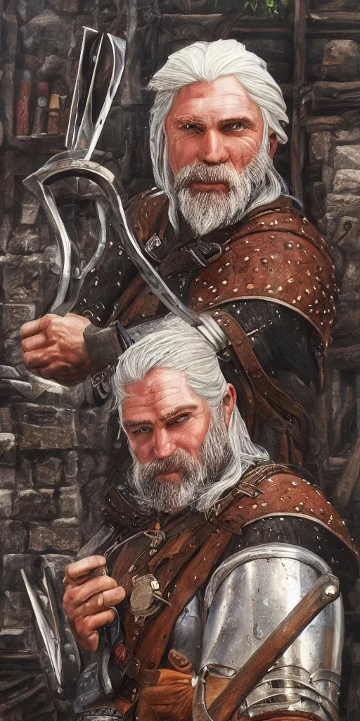 Image similar to the portrait of blacksmith, fantasy, witcher, very detailed oil painting, masterpiece, 8 k