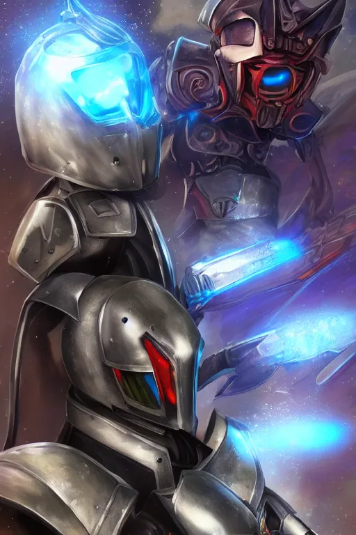 Image similar to helmet armor guardian destiny in witch queen illumination ray tracing hdr fanart arstation by sung choi robot ninja mask and eric pfeiffer and gabriel garza and casper konefal