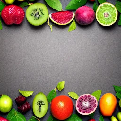 Image similar to instagram template frame made by plants and fruits