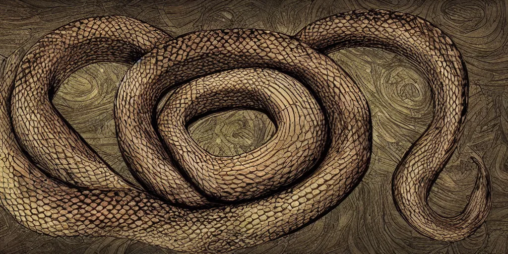 Image similar to A snake wrapped around earth epic digital art