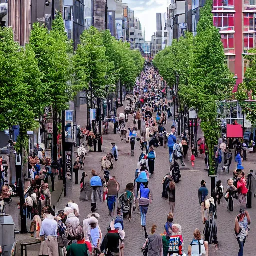 Image similar to crowded streets in Rotterdam