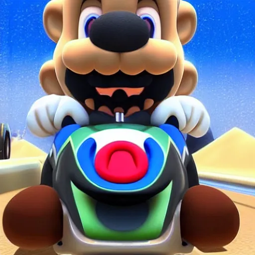 Image similar to Kanye West in Mario Kart